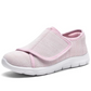 Women's Wide Fit Walking Shoes with Adjustable Strap and Breathable Mesh
