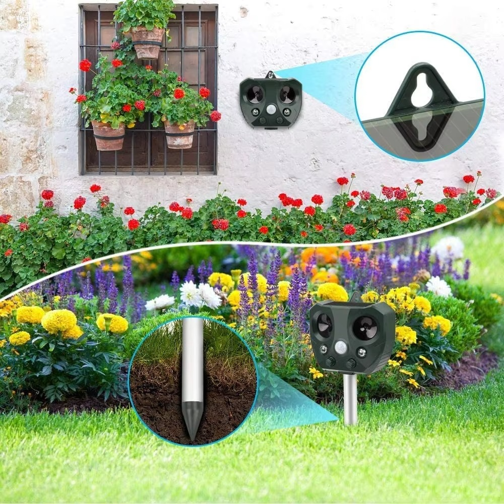 sjbackyard Solar Ultrasonic Animal Repeller for Gardens