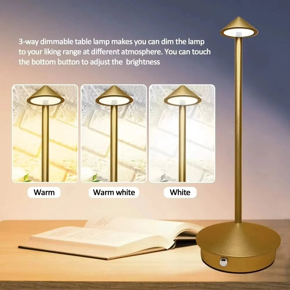 Rechargeable Touch Control LED Desk Lamp with Three Light Modes