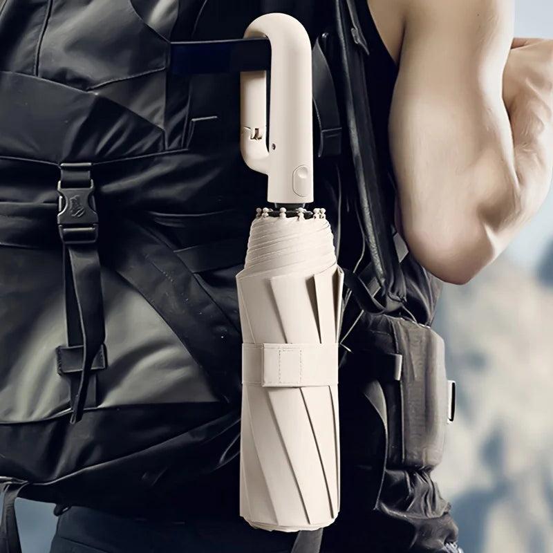 Compact Travel Umbrella with One-Touch Auto Open and Windproof Frame, Sun-Blocking Canopy