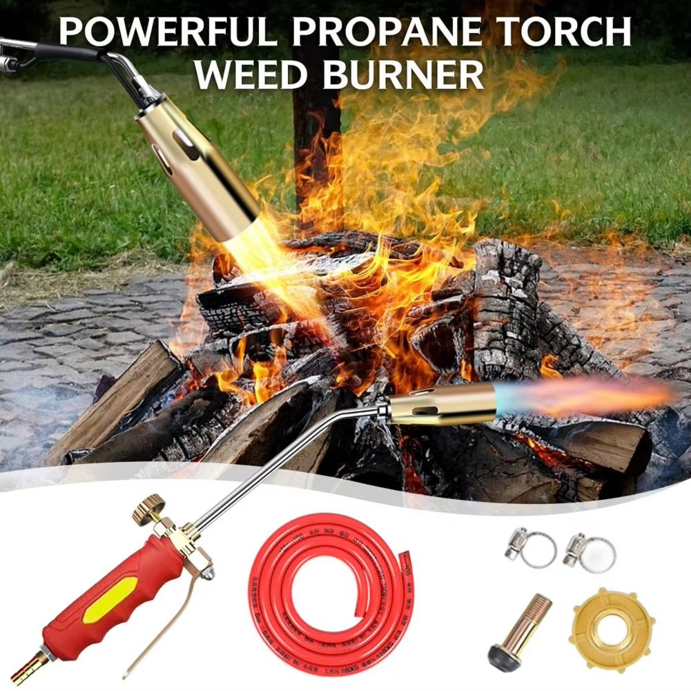 Propane Weed Torch with Trigger Valve Control and 24 Inch Handle, 10ft Hose