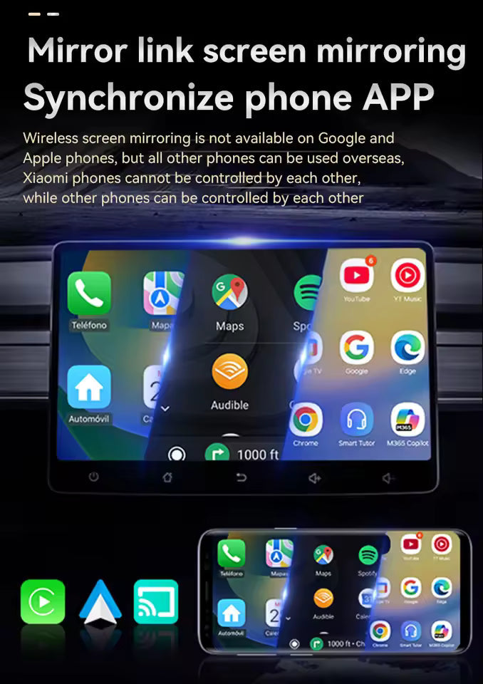 Wireless CarPlay and Android Auto Adapter with Screen Mirroring