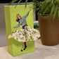 Tissue Box Cover with Billowing Skirt and Removable Weighted Base, Fits Standard Refills