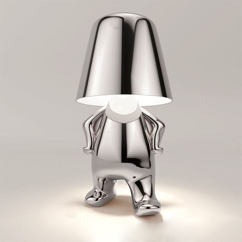 Rechargeable LED Table Lamp with Metal Frame and USB Charging, 30cm