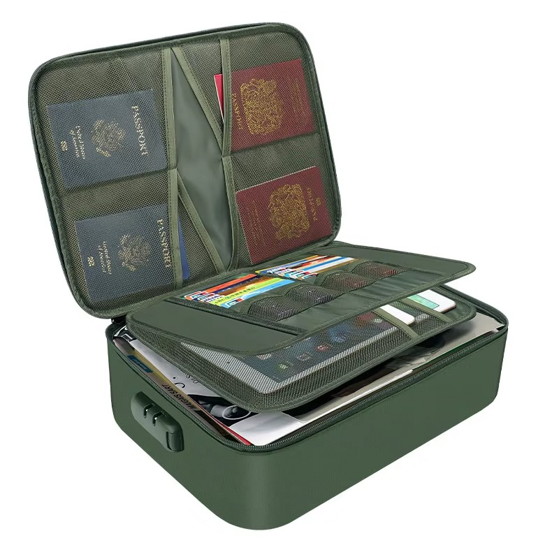 Document Organizer Bag with Fire Resistant and Waterproof Protection for Letters