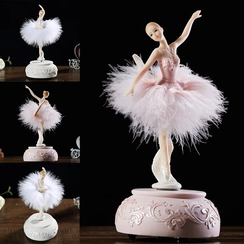 Ballerina Music Box with Graceful Dancing Figurine