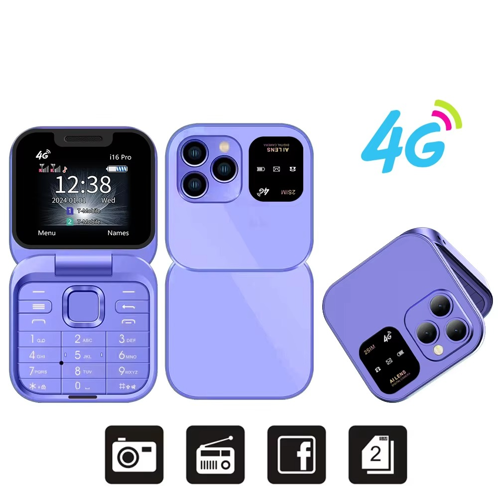 Large Screen Flip Phone with Dual SIM and Long Standby