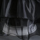 Girls Black Layered Cake Gown with Mesh Details and Mid Calf Length