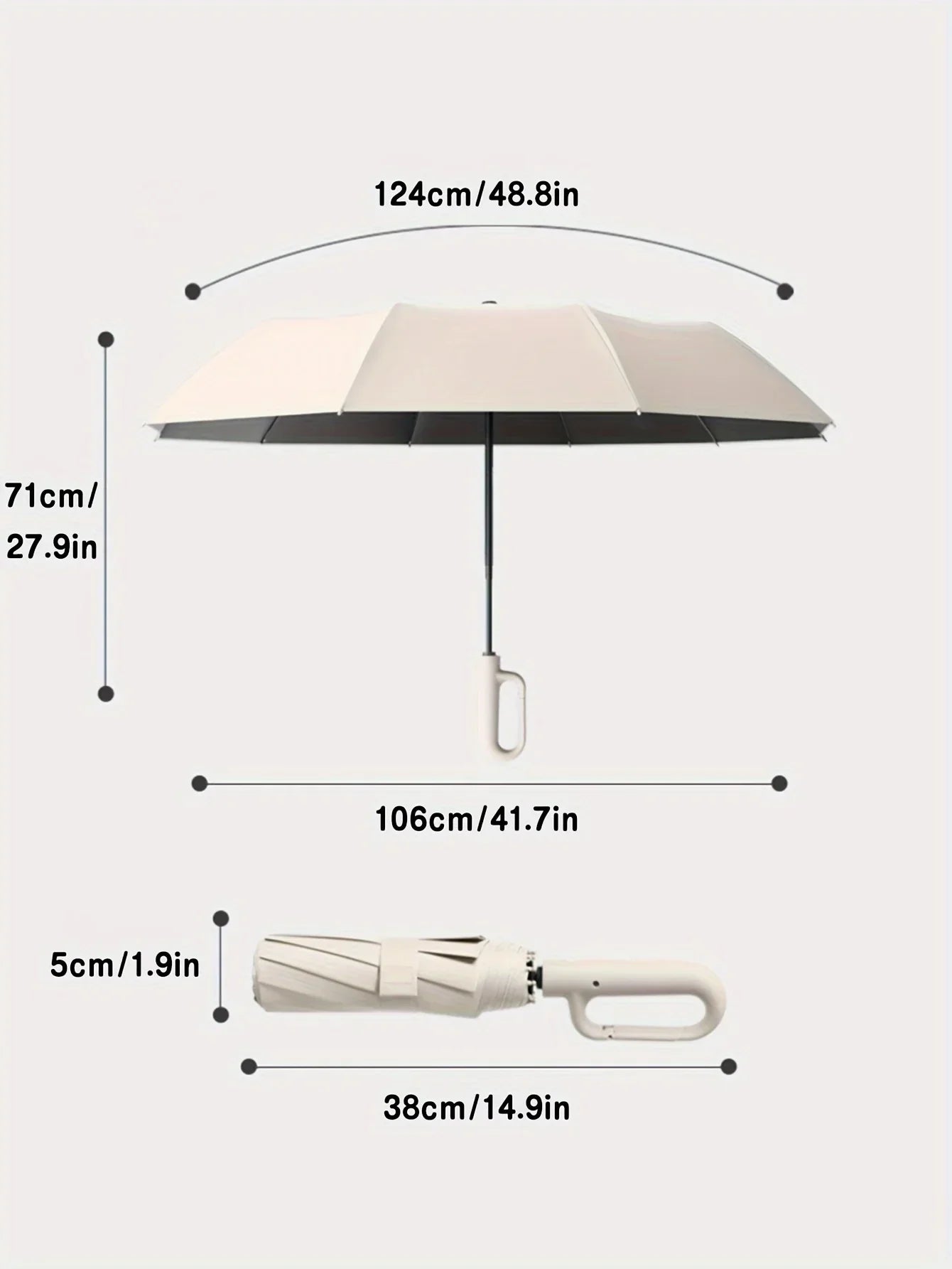 Compact Travel Umbrella with One-Touch Auto Open and Windproof Frame, Sun-Blocking Canopy