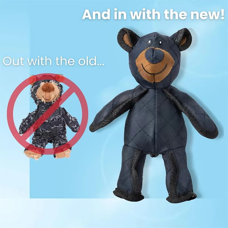 Durable Plush Dog Toy Bear for Indoor Play and Light Chewing