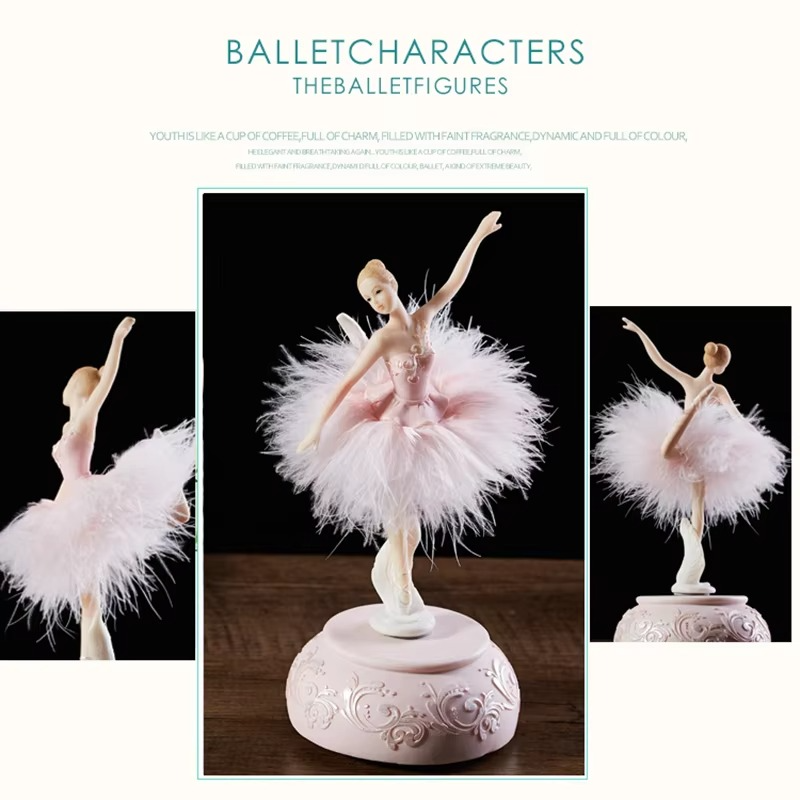 Ballerina Music Box with Graceful Dancing Figurine