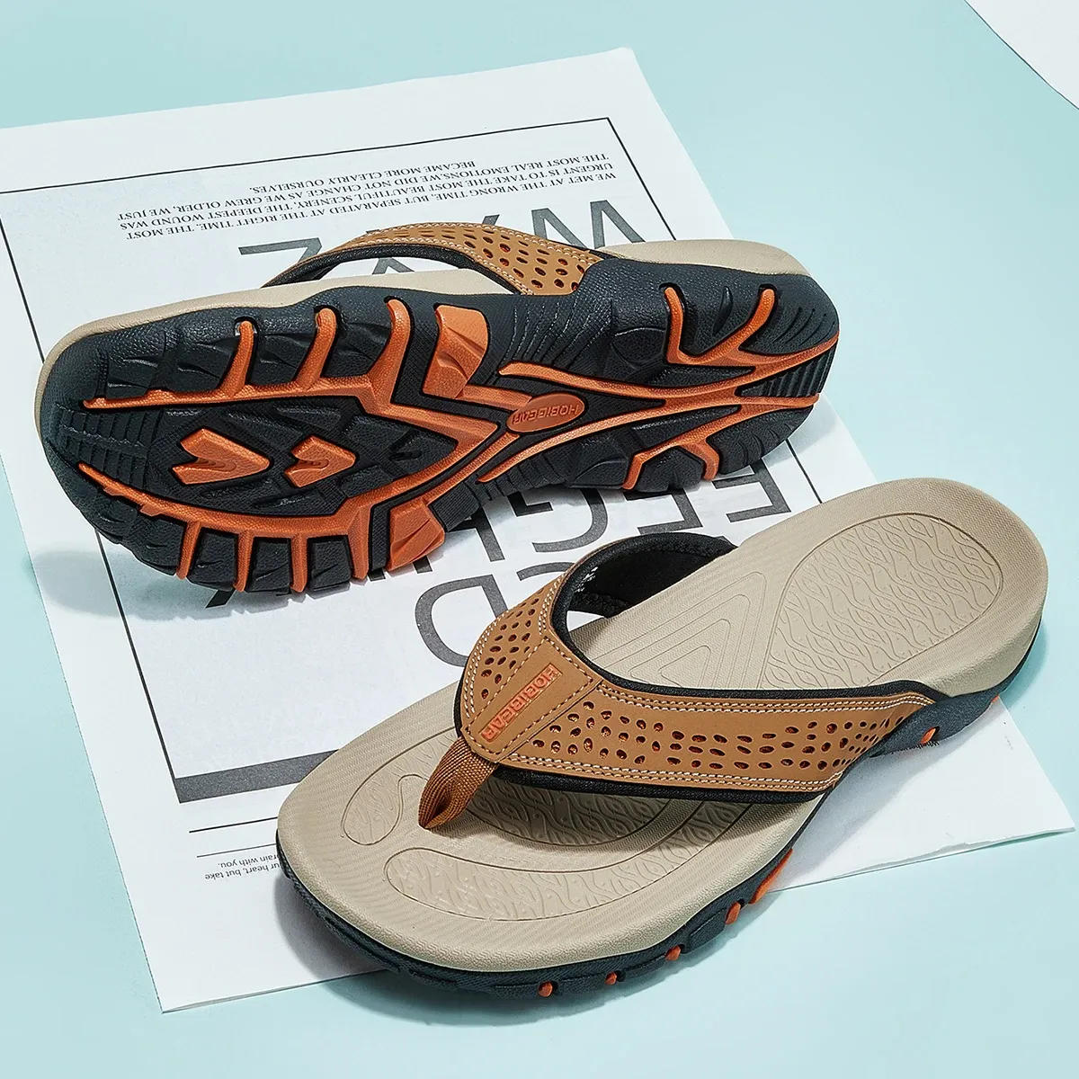 Mens Athletic Sandals with Orthopedic Arch Support and Cushioned Straps
