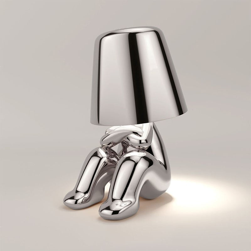 Rechargeable LED Table Lamp with Metal Frame and USB Charging, 30cm