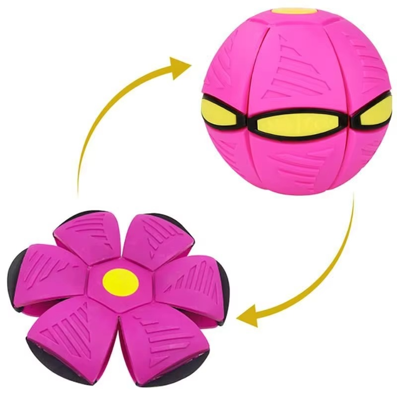 Dual Shape Flying Ball That Transforms from Disc to Sphere on Impact