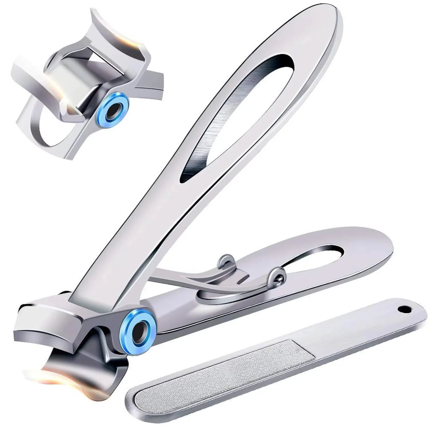 Extra Large Stainless Steel Nail Clippers, Wide Jaw Heavy Duty Clippers for Thick Toenails