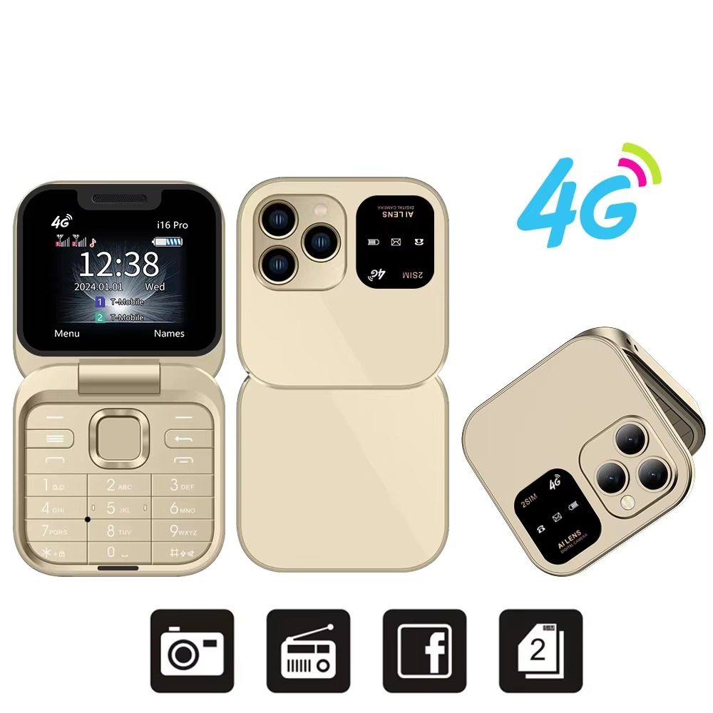 Large Screen Flip Phone with Dual SIM and Long Standby
