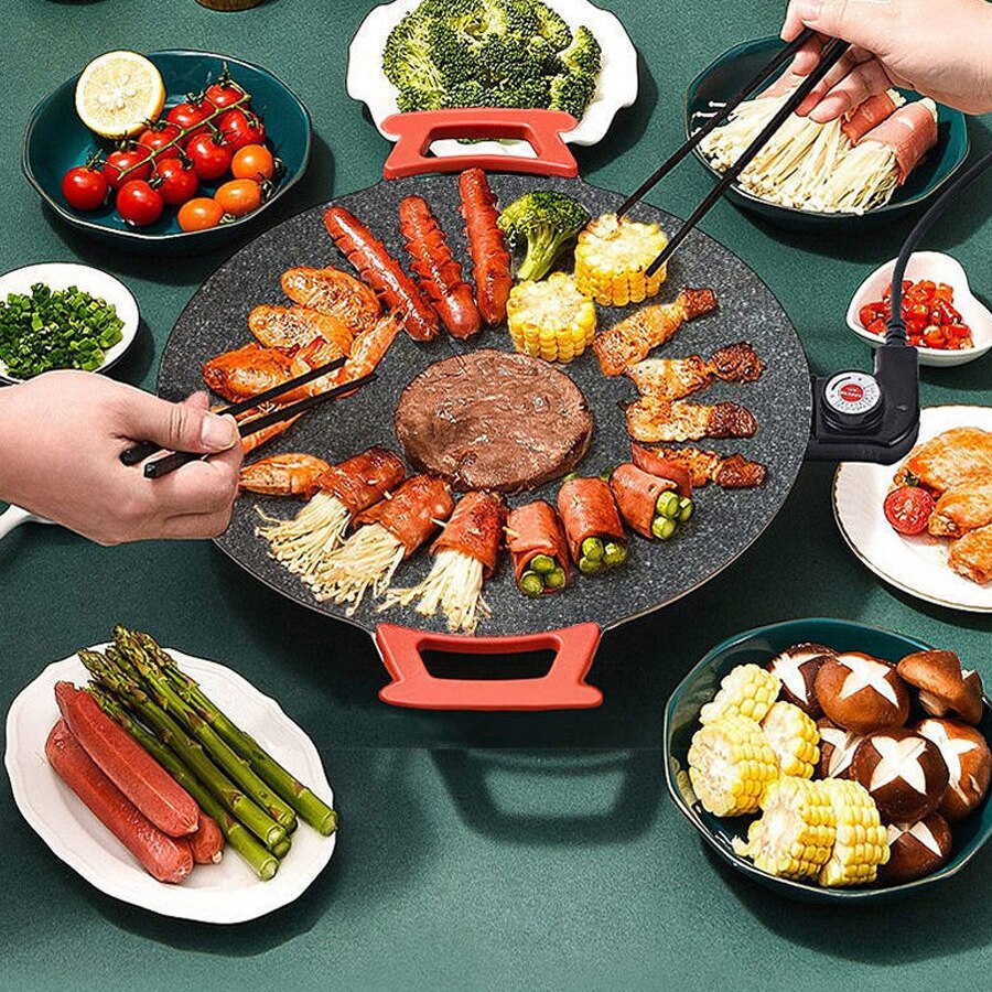 Smokeless Non-stick Plate Electric Grill - Image 2