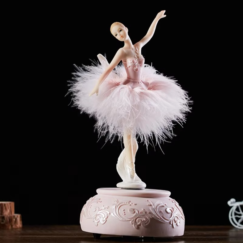Ballerina Music Box with Graceful Dancing Figurine