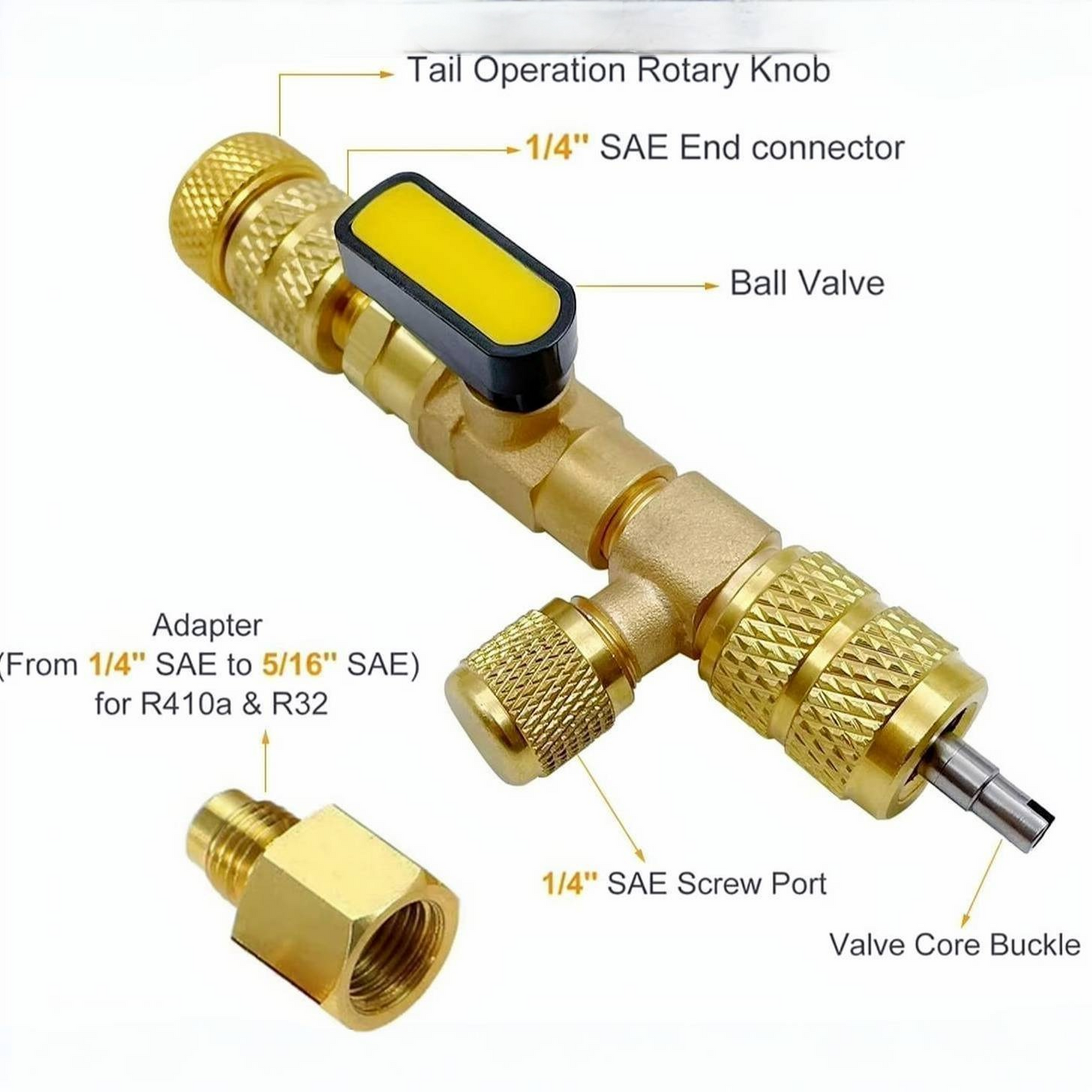 HVAC Valve Core Remover and Installer with Dual Port Compatibility