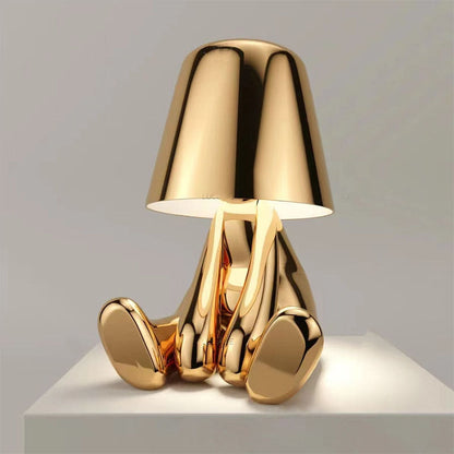 Rechargeable LED Table Lamp with Metal Frame and USB Charging, 30cm