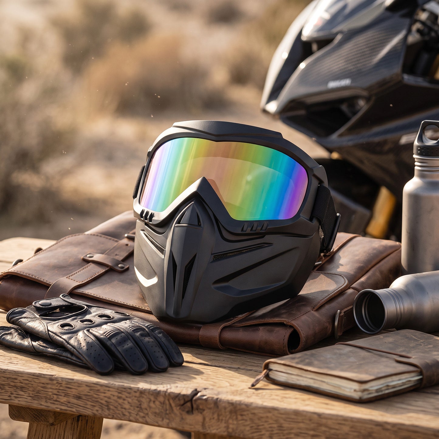 Polycarbonate Face Shield with Detachable Goggles and Side Ventilation Ports
