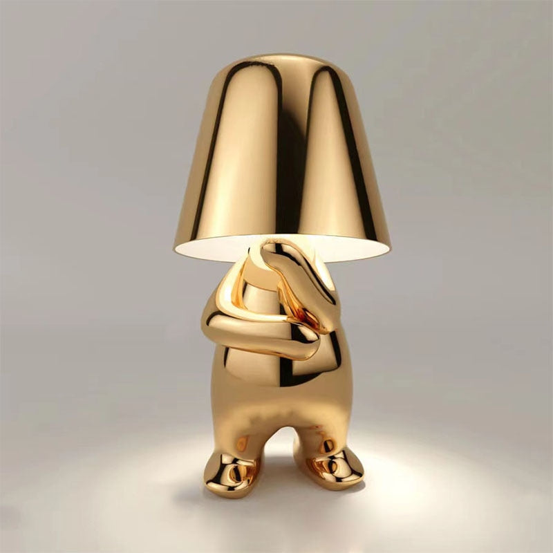 Rechargeable LED Table Lamp with Metal Frame and USB Charging, 30cm