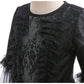 Girls Evil Queen Cosplay Dress with Lace Ruffle Details and Mid Calf Length, Ages 4-6