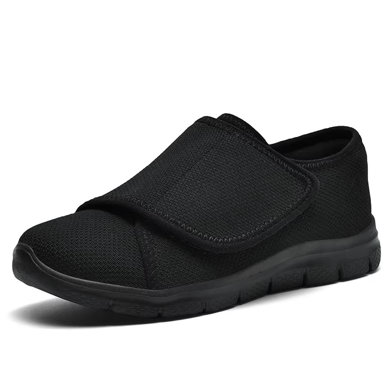 Women's Wide Fit Walking Shoes with Adjustable Strap and Breathable Mesh