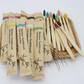 Bamboo Toothbrush Set with Soft Nylon Bristles and Naturally Antibacterial Handle, 10 Pack