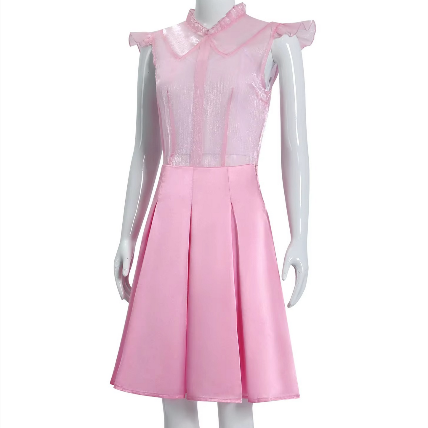 Fantasy Character Cosplay Dress with Fitted Bodice and Layered Skirt, Sparkling Accents
