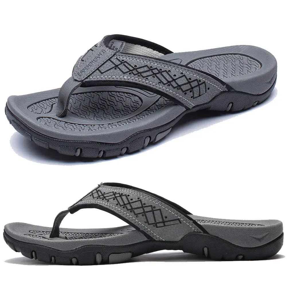 Mens Athletic Sandals with Orthopedic Arch Support and Cushioned Straps