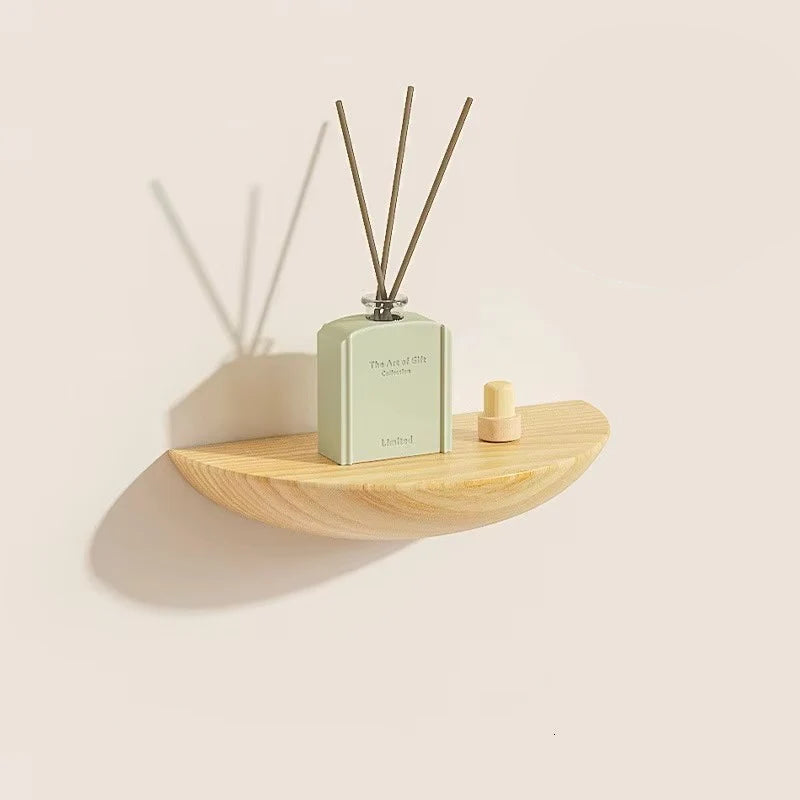 Half Round Wooden Floating Shelf Modern Wall Mounted Wall Display