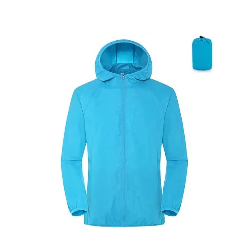 Outdoor Jacket with Adjustable Hood and Water Repellent Fabric for Men and Women