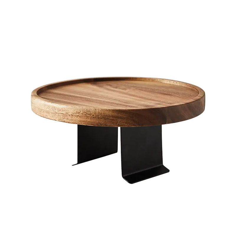 Wooden Sofa Armrest Tray with Secure Clip Attachment and Walnut  Finish