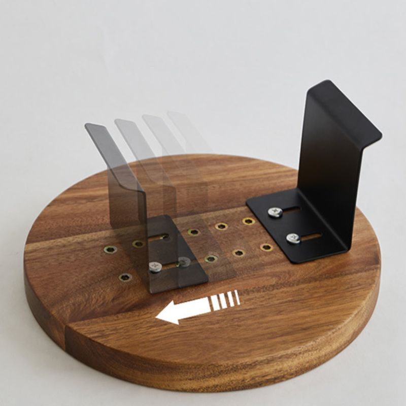 Wooden Sofa Armrest Tray with Secure Clip Attachment and Walnut  Finish