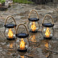 Solar Flame Lantern with Flickering Light Effect and Auto Dusk Sensor, 12-Hour Runtime