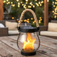 Solar Flame Lantern with Flickering Light Effect and Auto Dusk Sensor, 12-Hour Runtime
