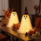 Battery Powered Ghost Decoration with Sparkly Tulle and Witch Hat, 23 Inches