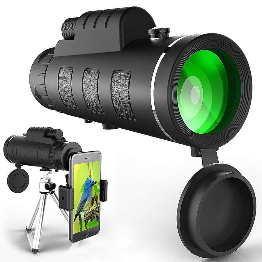 High Power Monocular Telescope With Smartphone Holder and Tripod, Waterproof 10x Magnification