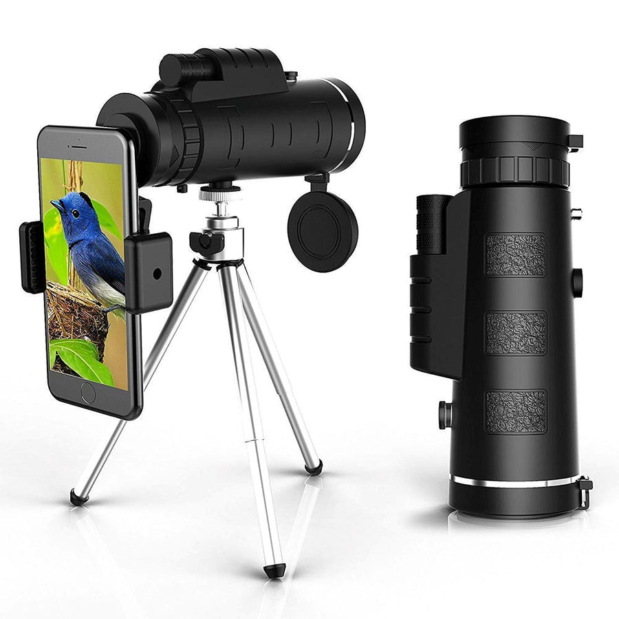 High Power Monocular Telescope With Smartphone Holder and Tripod, Waterproof 10x Magnification