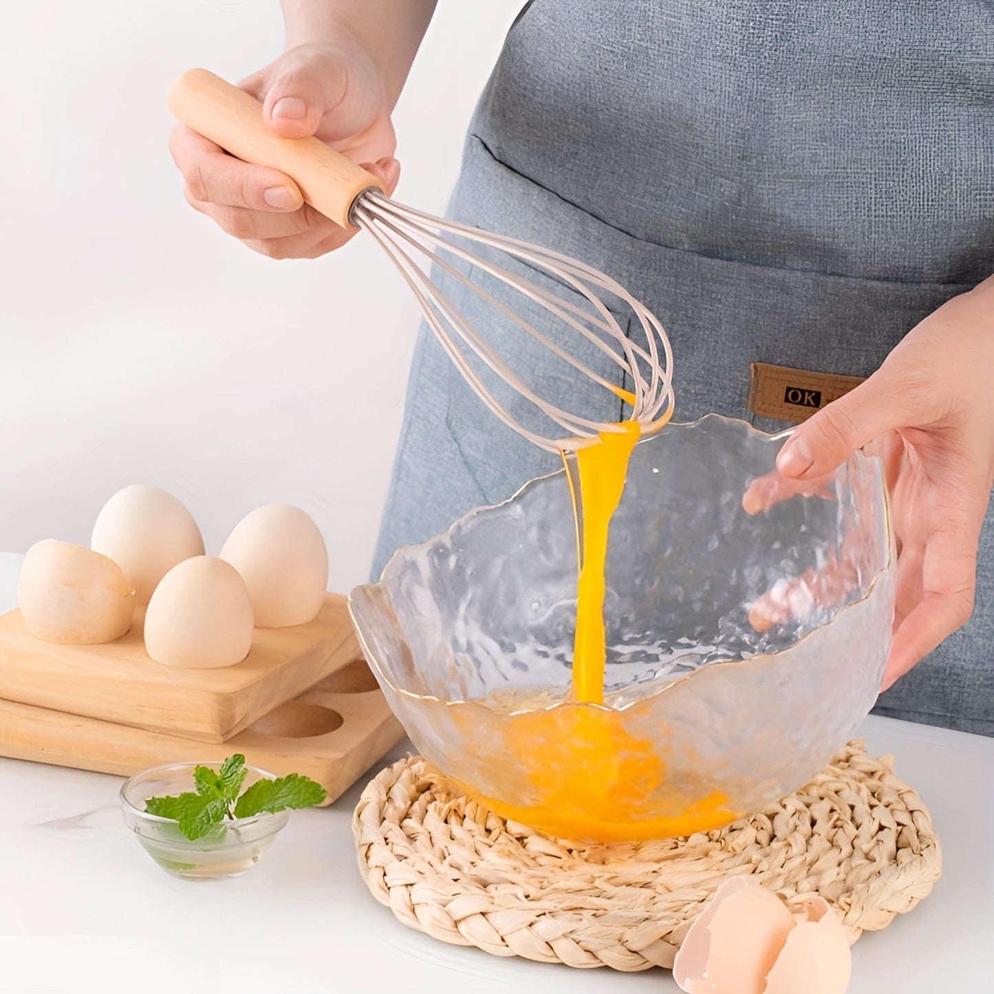 Silicone Kitchen Utensil Set with Bamboo Handles and Heat Resistant Design, 12-Piece