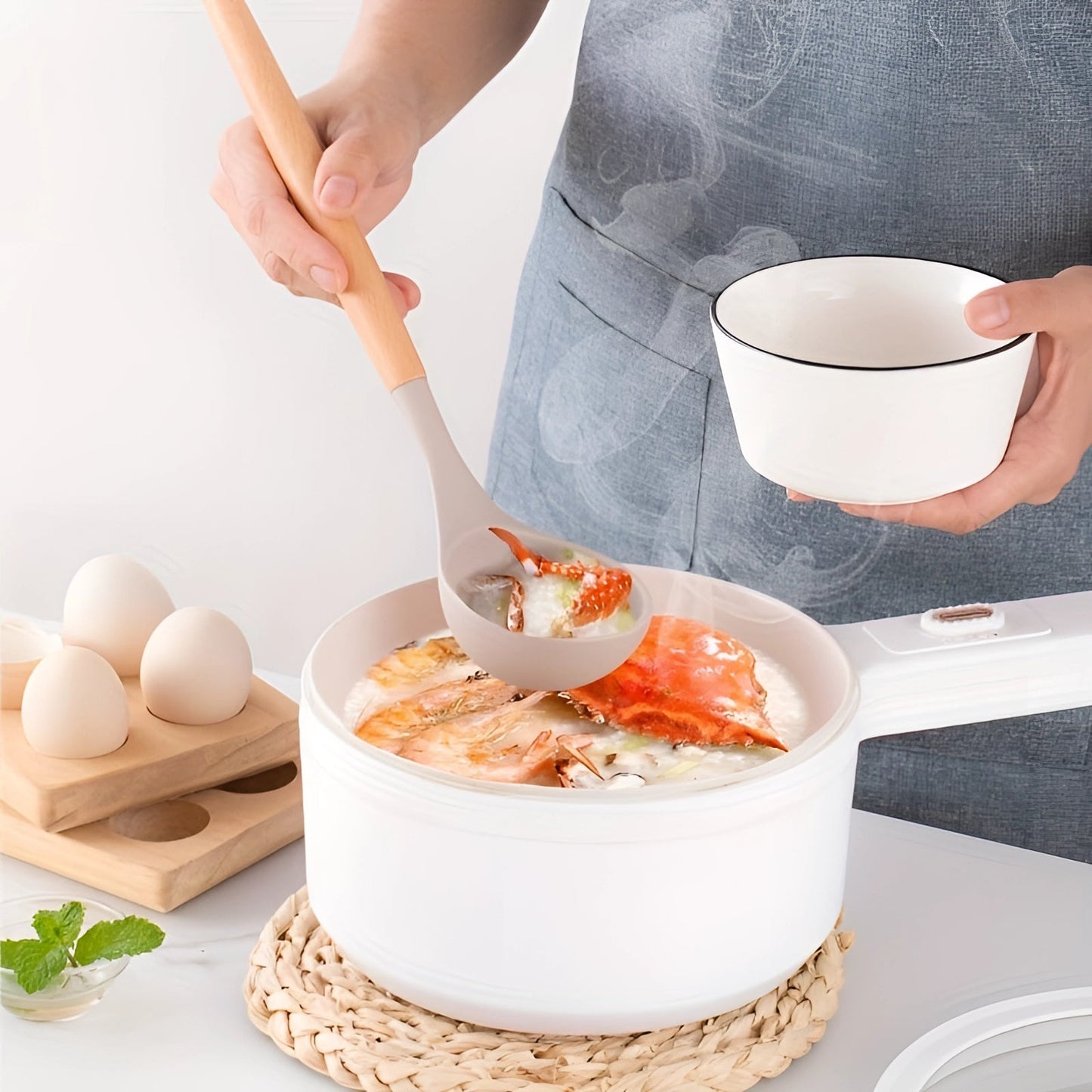 Silicone Kitchen Utensil Set with Bamboo Handles and Heat Resistant Design, 12-Piece
