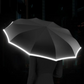 Automatic Folding Umbrella with Wind Resistant Ribs and Reflective Trim