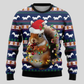 Polar Bear Knit Sweater with Crew Neck and Long Sleeves for Winter Gatherings
