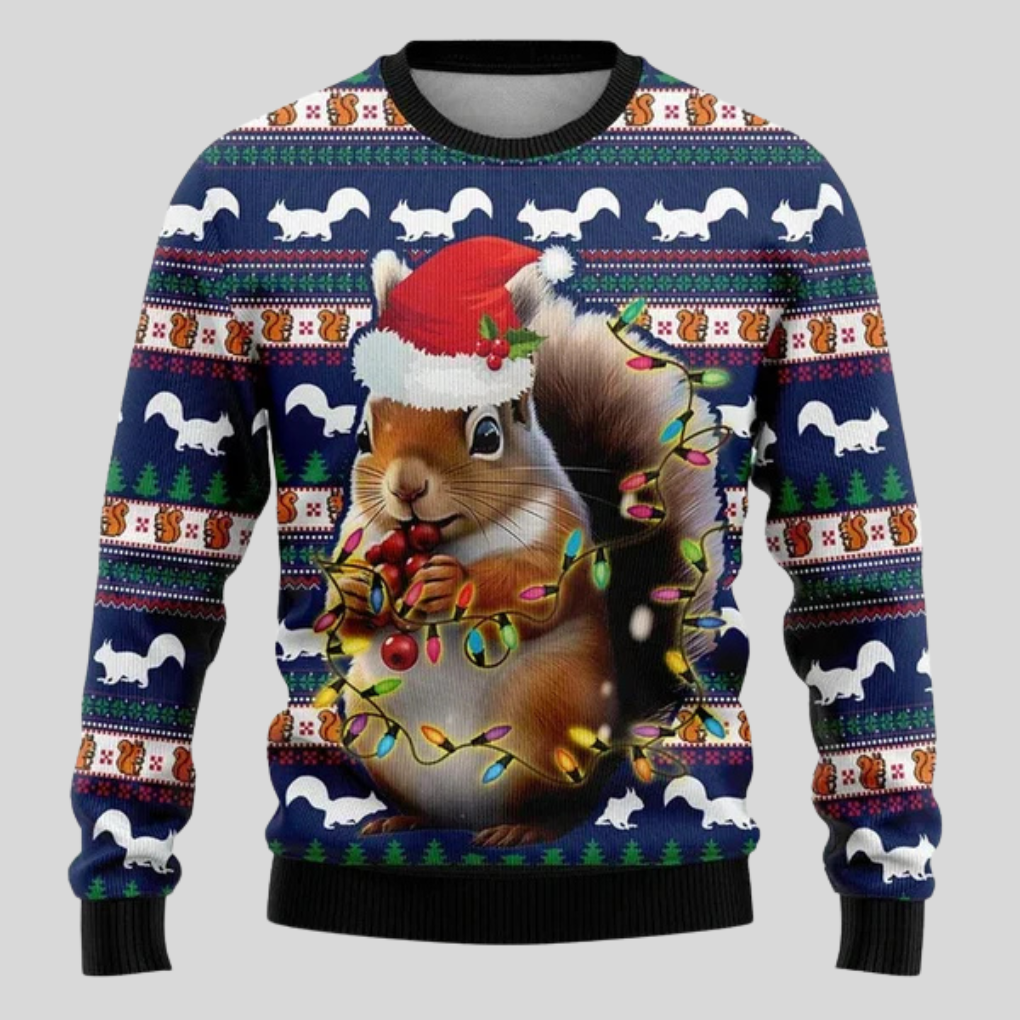 Polar Bear Knit Sweater with Crew Neck and Long Sleeves for Winter Gatherings