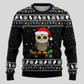Polar Bear Knit Sweater with Crew Neck and Long Sleeves for Winter Gatherings