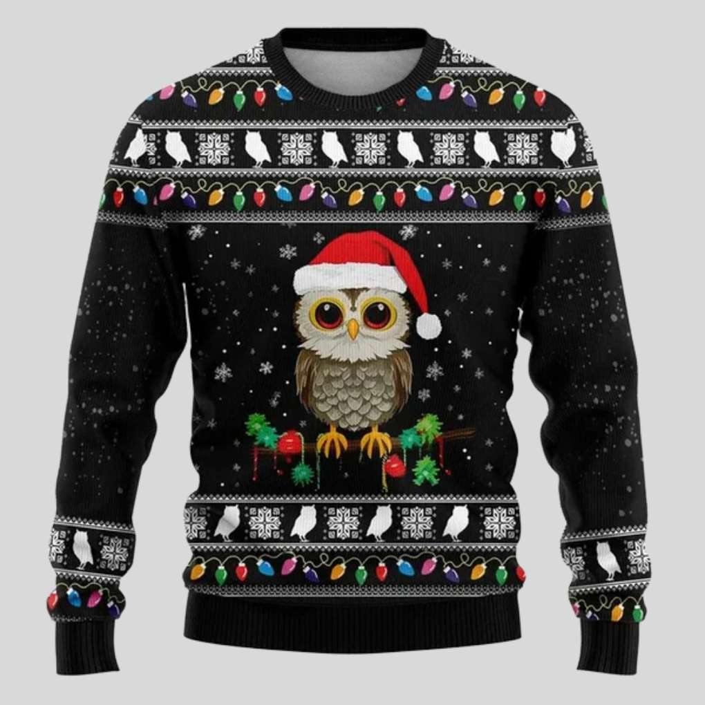 Polar Bear Knit Sweater with Crew Neck and Long Sleeves for Winter Gatherings