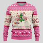 Polar Bear Knit Sweater with Crew Neck and Long Sleeves for Winter Gatherings