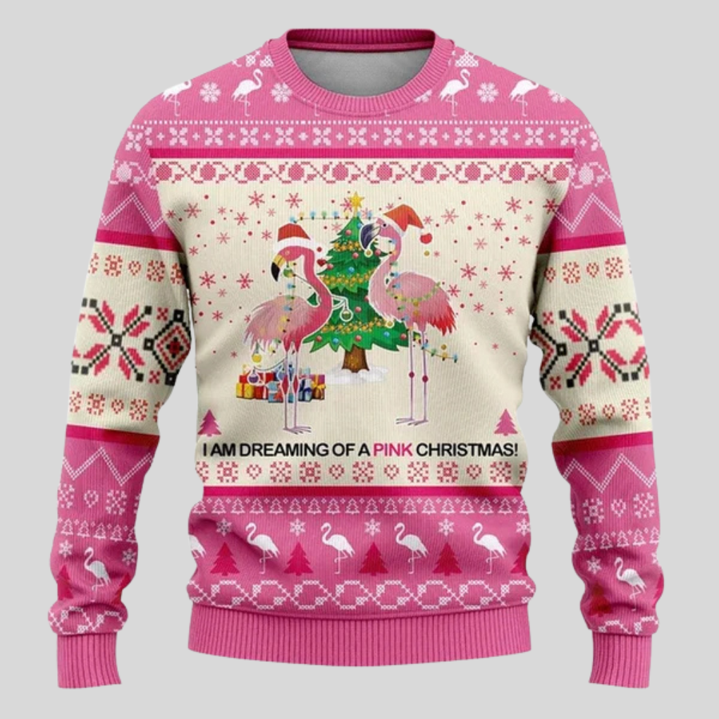 Polar Bear Knit Sweater with Crew Neck and Long Sleeves for Winter Gatherings