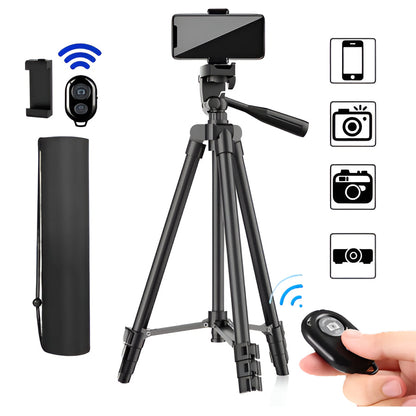 Expandable Camera Tripod with Wireless Remote and Adjustable Phone Holder, 20-55in